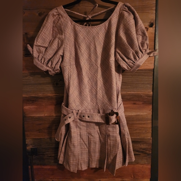 NWOT L Free People Sevi Plaid Mini Dress - Picture 3 of 5